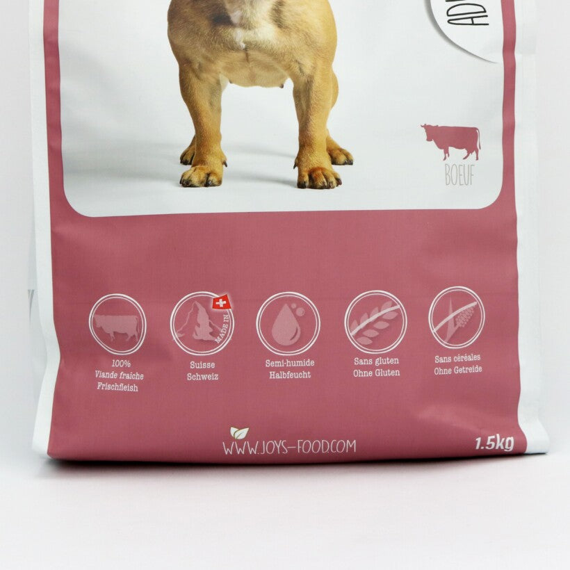 Croquettes Semi-Humides pour Chien Adulte – Bœuf Frais Suisse