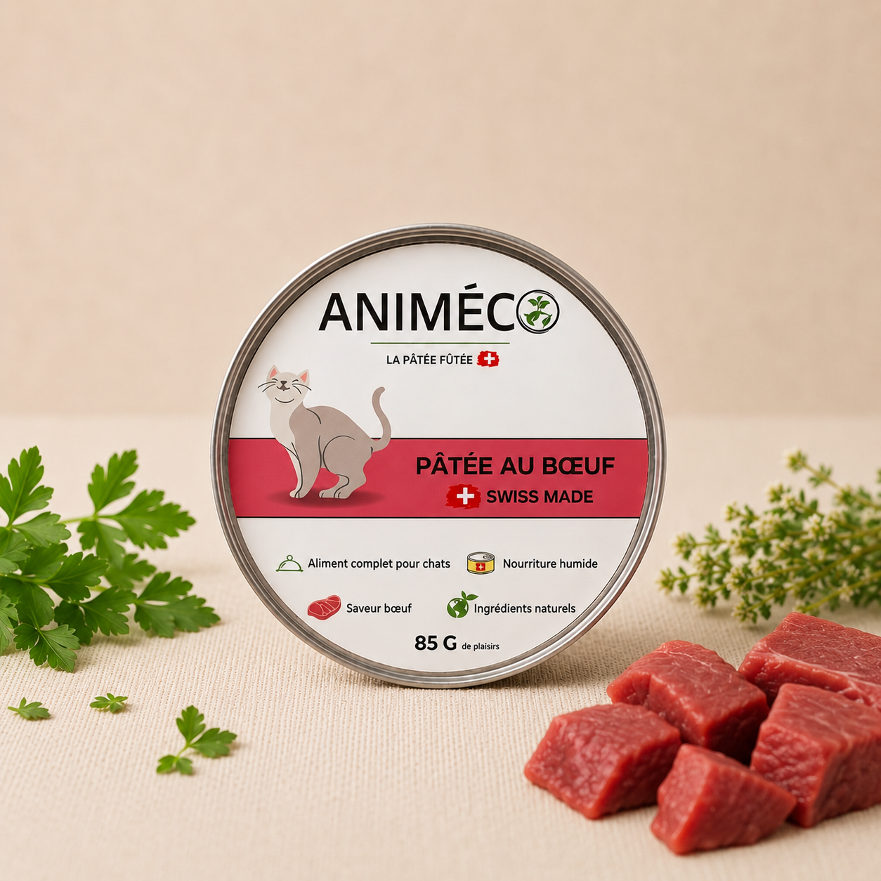 Pâtée Gourmet pour Chat 100% Suisse – 3 Saveurs au choix (85g)